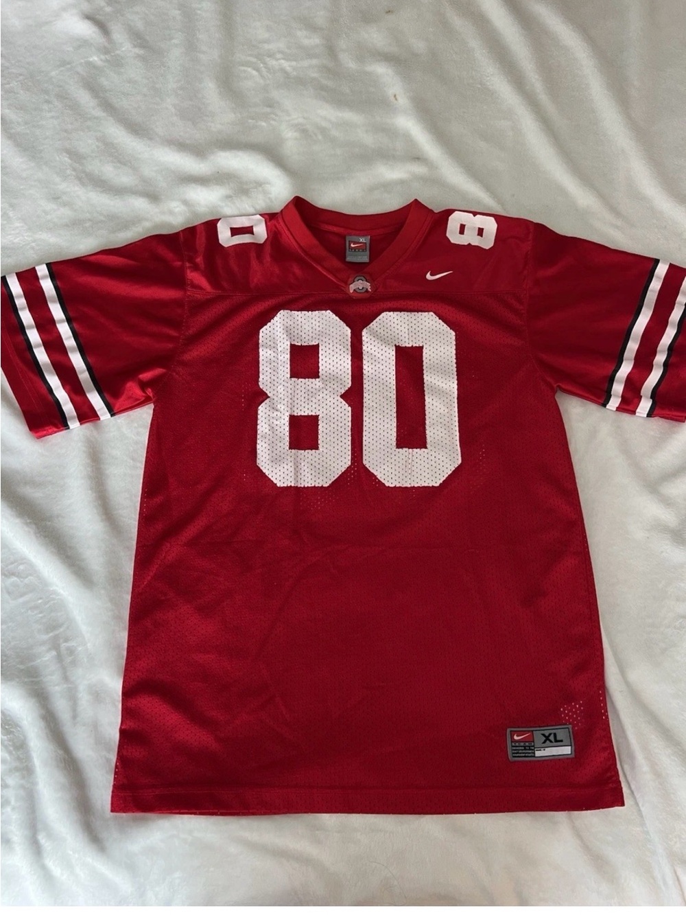 Nike Red & White Football Jersey #80